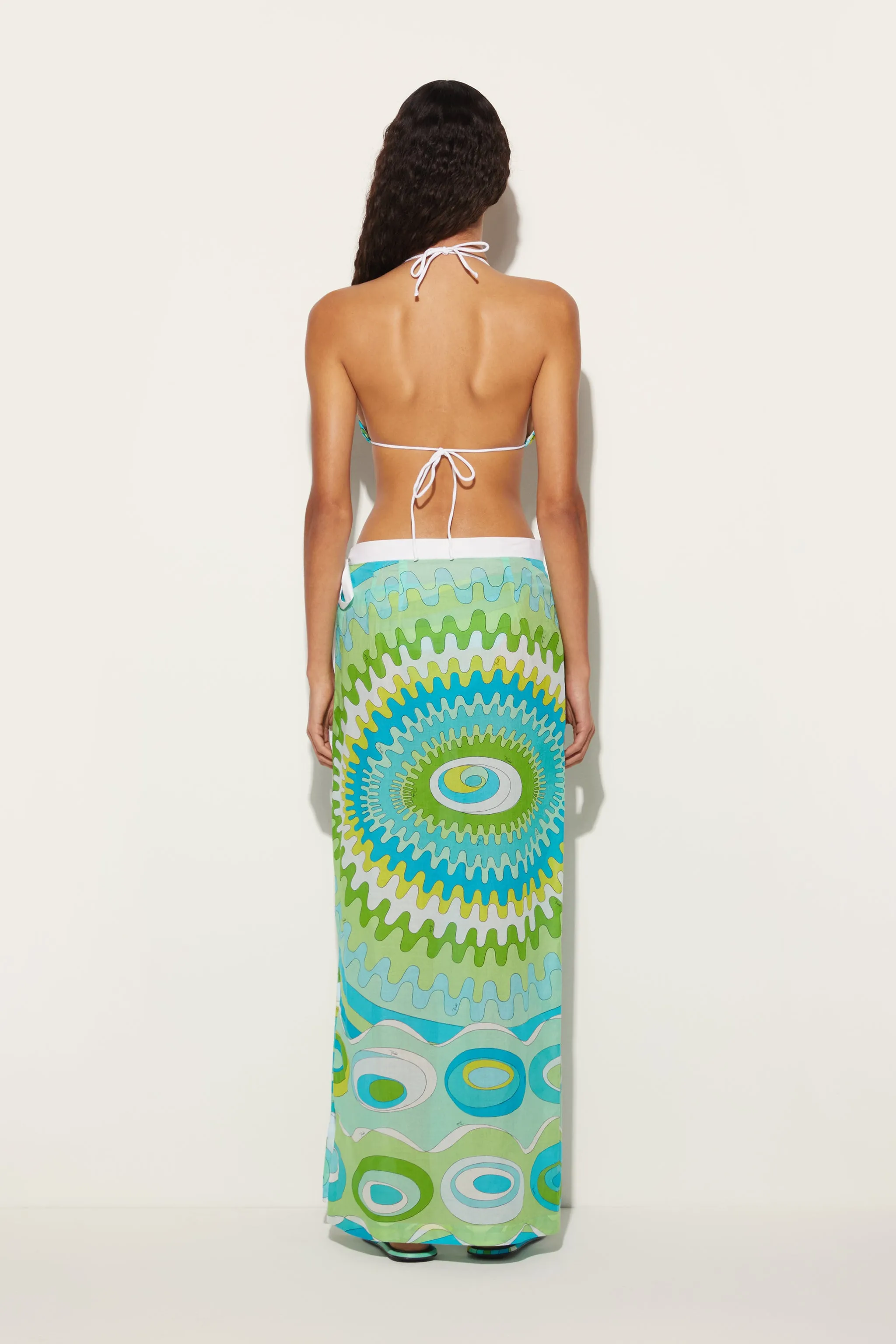 Bersaglio-Print Cotton Long Skirt
