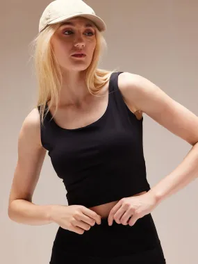 Black Aerial Crop Tank