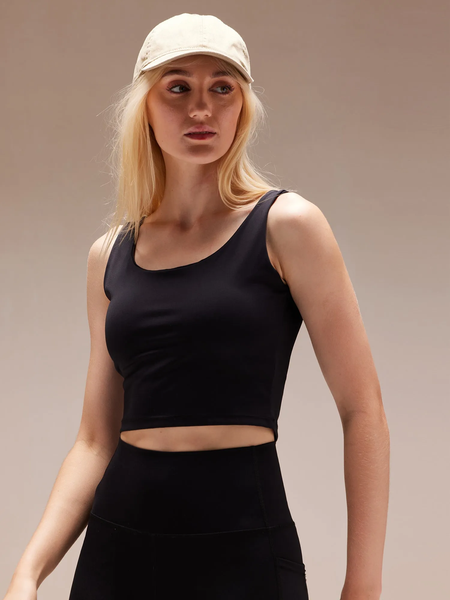 Black Aerial Crop Tank