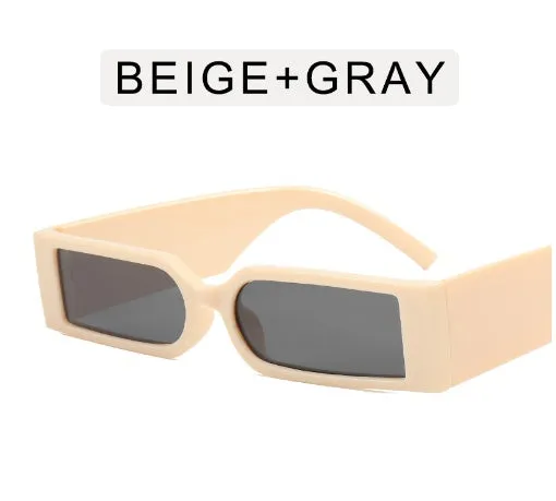 Boho Hippie Vintage Designer Sunglasses Unisex w/ Rectangle Frame