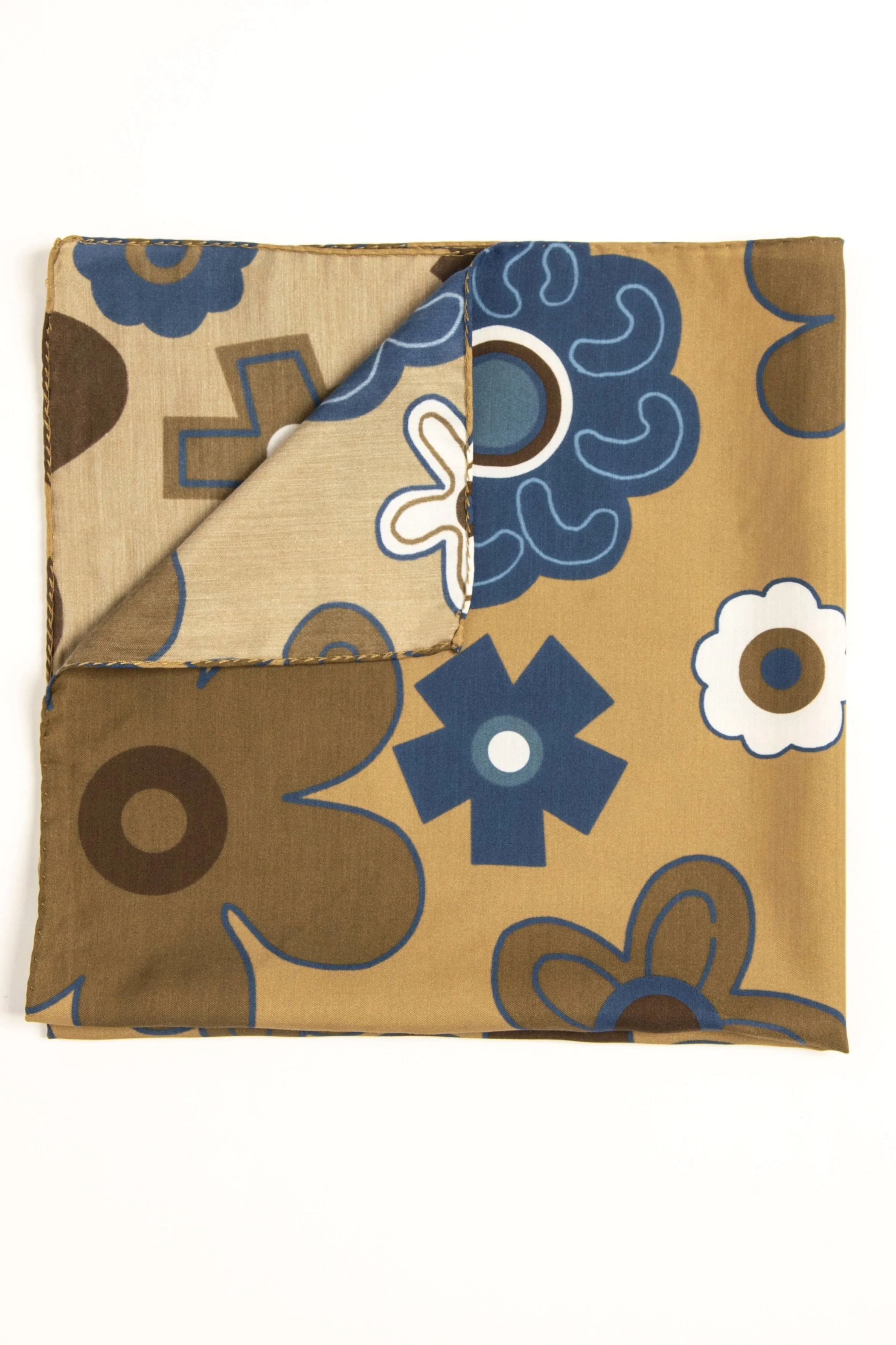 Camel Ultra Soft Silk & Cotton Logo scarf 60