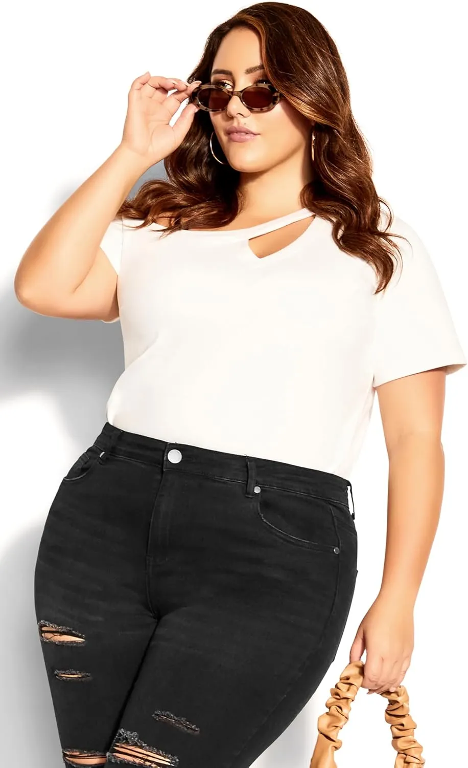 City Chic Women's Avenue Plus Size Jean a Wild Rose
