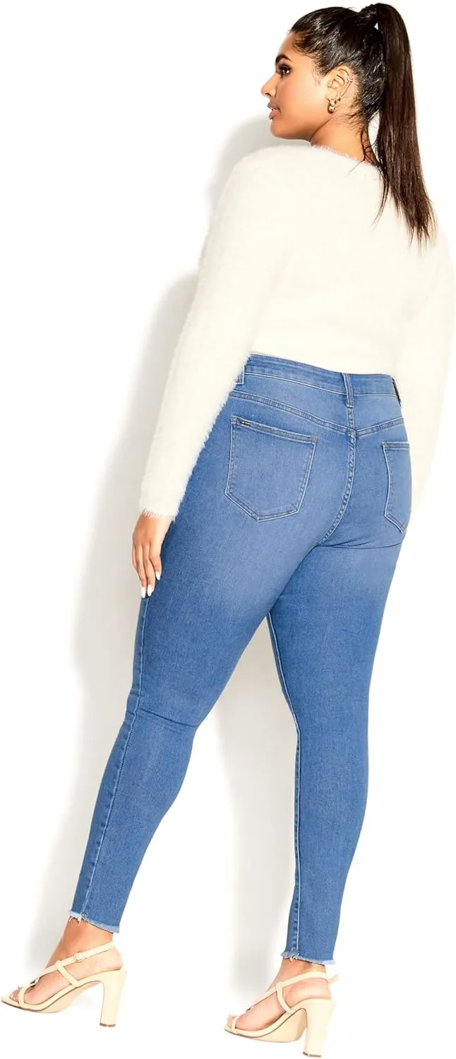 City Chic Women's Avenue Plus Size Jean a Wild Rose