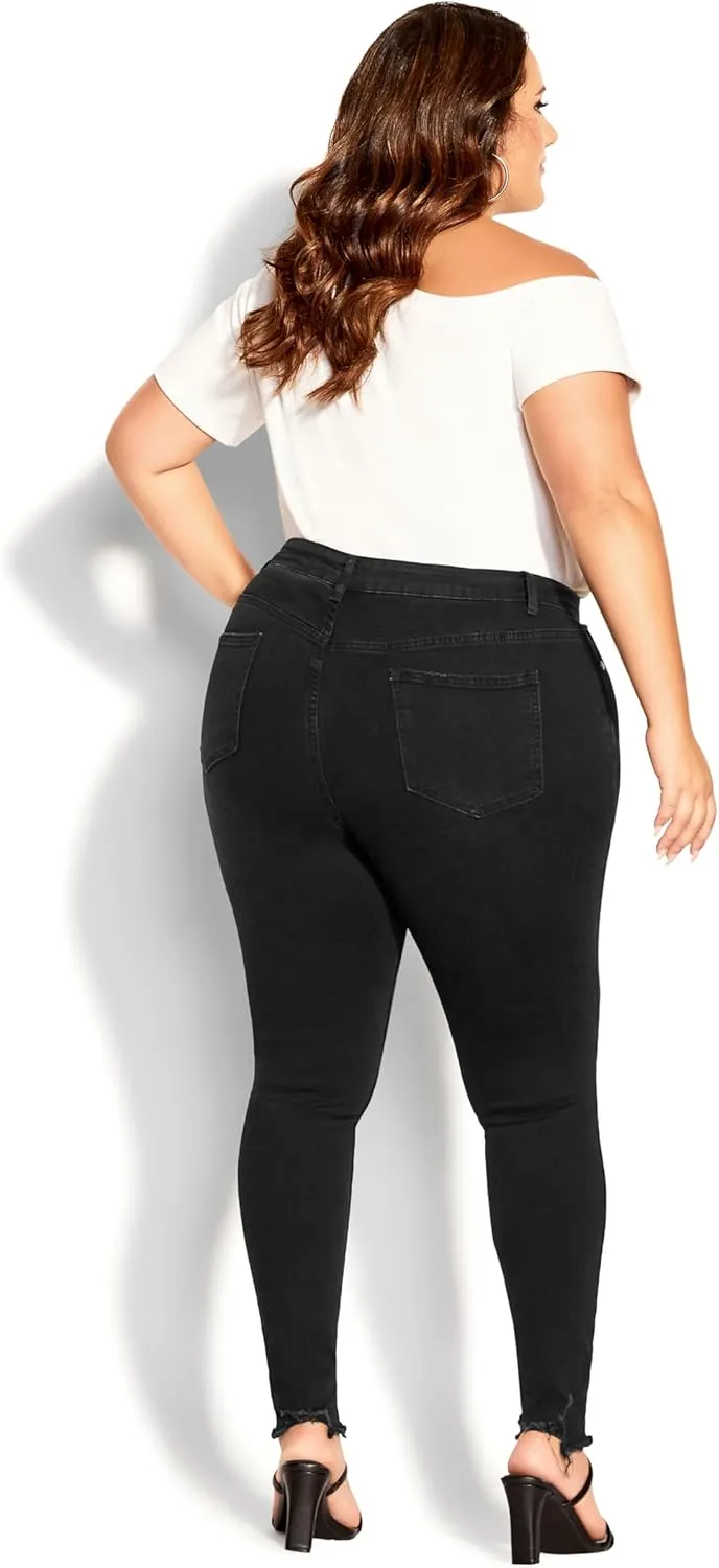 City Chic Women's Avenue Plus Size Jean a Wild Rose