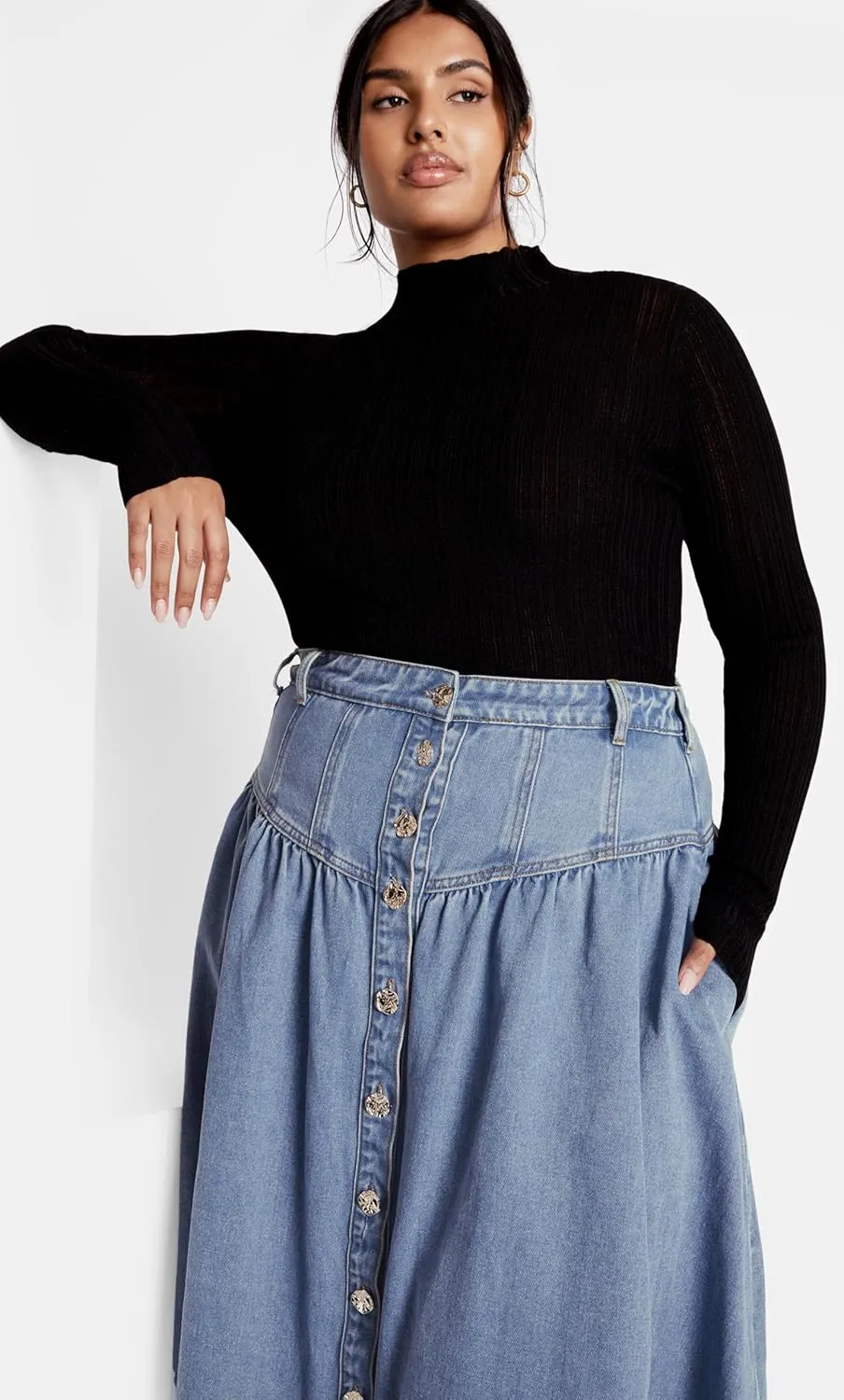 City Chic Women's Plus Size Skirt - Ari Denim