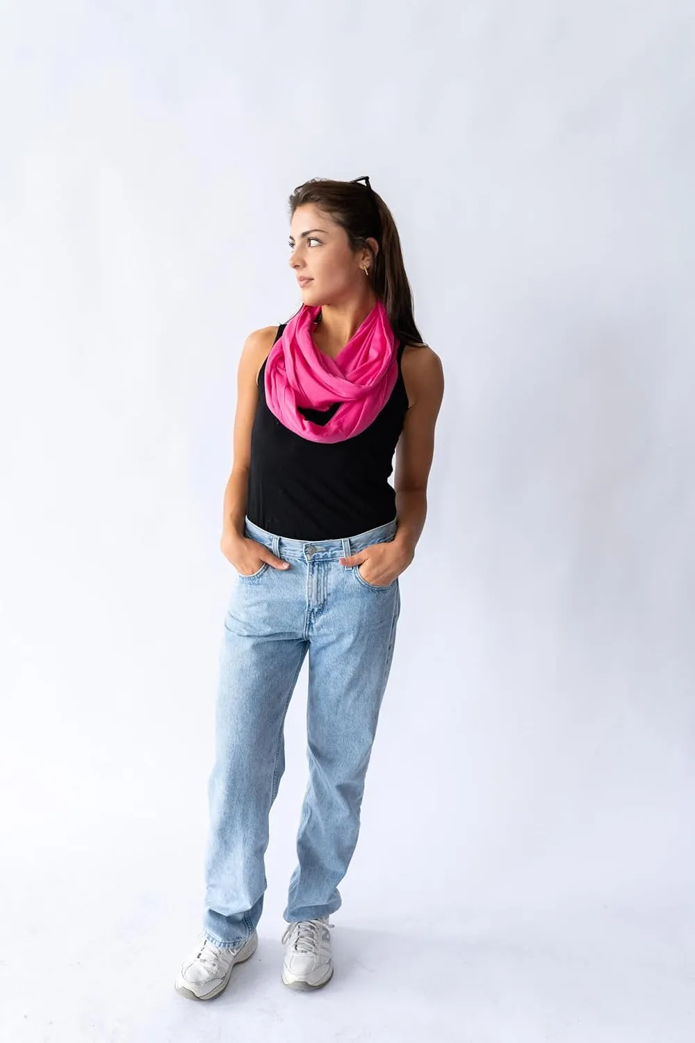 Clever Travel Companion Infinity Travel Scarf with Secret Hidden Pocket, Circle Loop Scarf for Fall Winter Travel Scarves