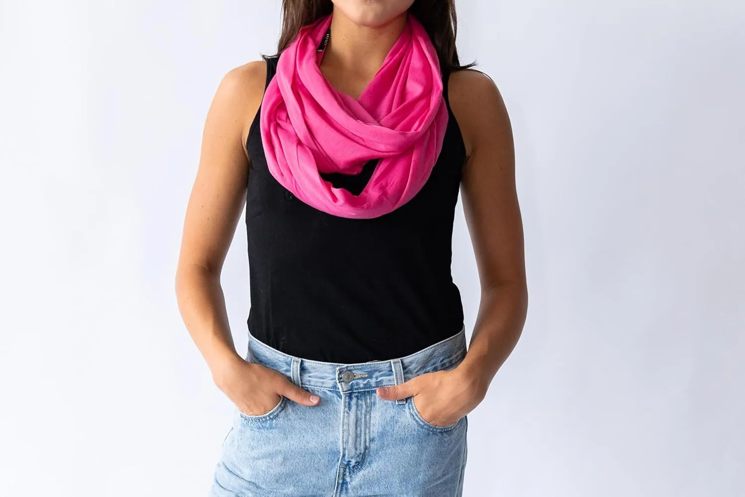 Clever Travel Companion Infinity Travel Scarf with Secret Hidden Pocket, Circle Loop Scarf for Fall Winter Travel Scarves