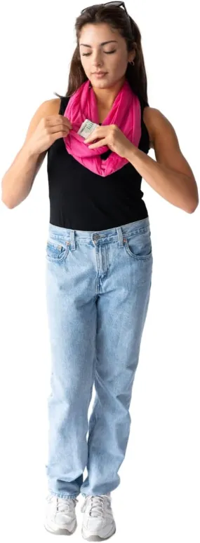 Clever Travel Companion Infinity Travel Scarf with Secret Hidden Pocket, Circle Loop Scarf for Fall Winter Travel Scarves