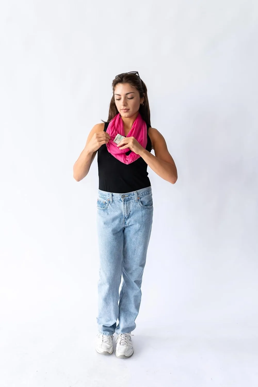 Clever Travel Companion Infinity Travel Scarf with Secret Hidden Pocket, Circle Loop Scarf for Fall Winter Travel Scarves