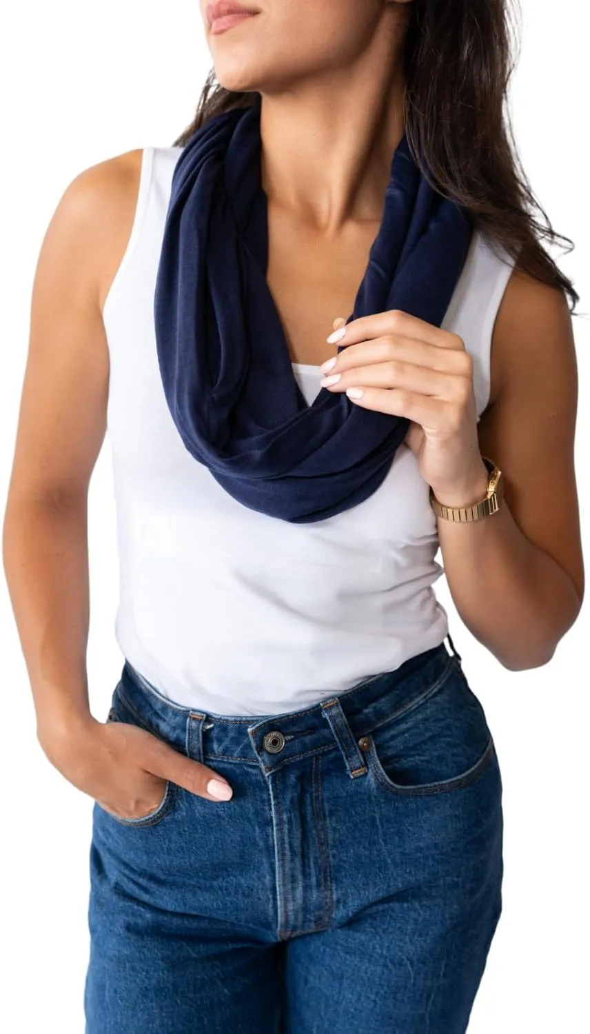 Clever Travel Companion Infinity Travel Scarf with Secret Hidden Pocket, Circle Loop Scarf for Fall Winter Travel Scarves