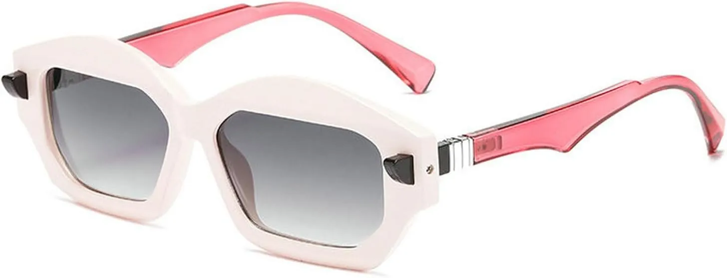 COTIA Cat Eye Sunglasses for Women Men Personality Trendy Vintage Y2k Square Cateye Style Polygon Sun Glasses W35