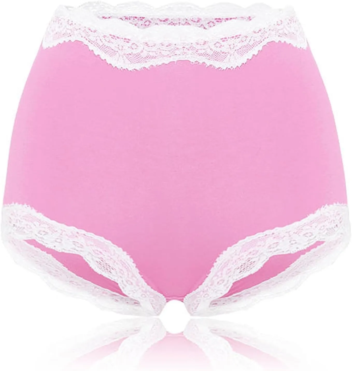 Cotton High Waist Lace Trim Panties Hip Shaping Breathable Underwear