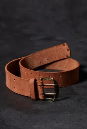 DOUBLE CROSS BELT-COGNAC