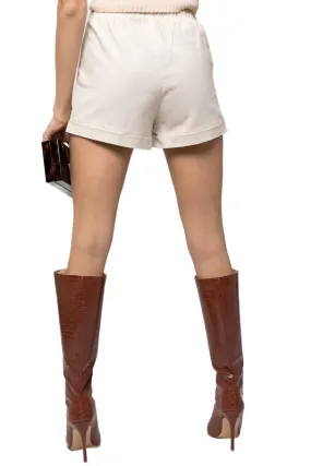 Elastic Waist Front Pocket Roll-Up Shorts