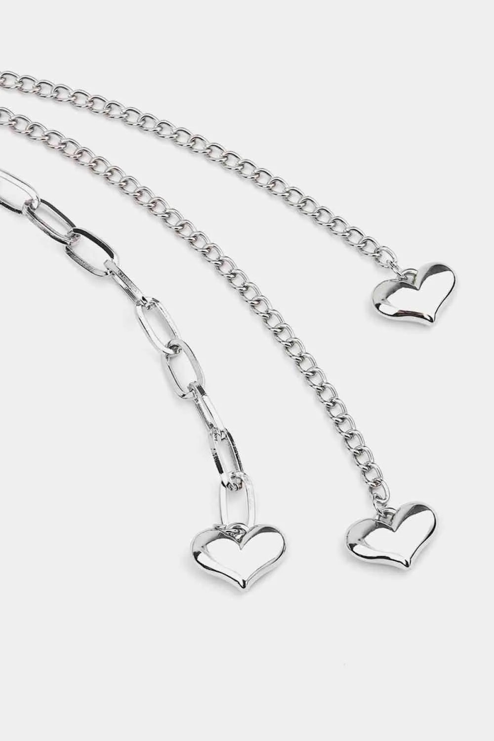 Elegant Heart Charm Beaded Waist Belt with Adjustable Extension - Stylish Fashion Accessory