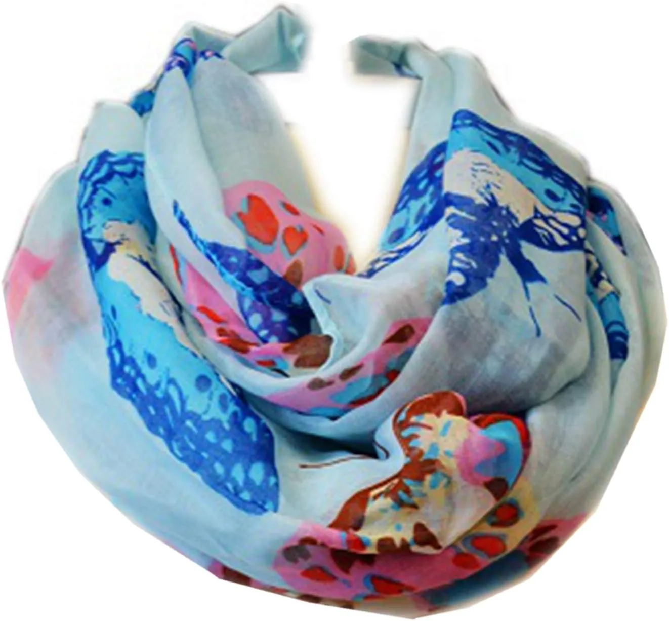 Floral Butterfly Bird Dragonfly Light Weight X Large Infinity Scarf