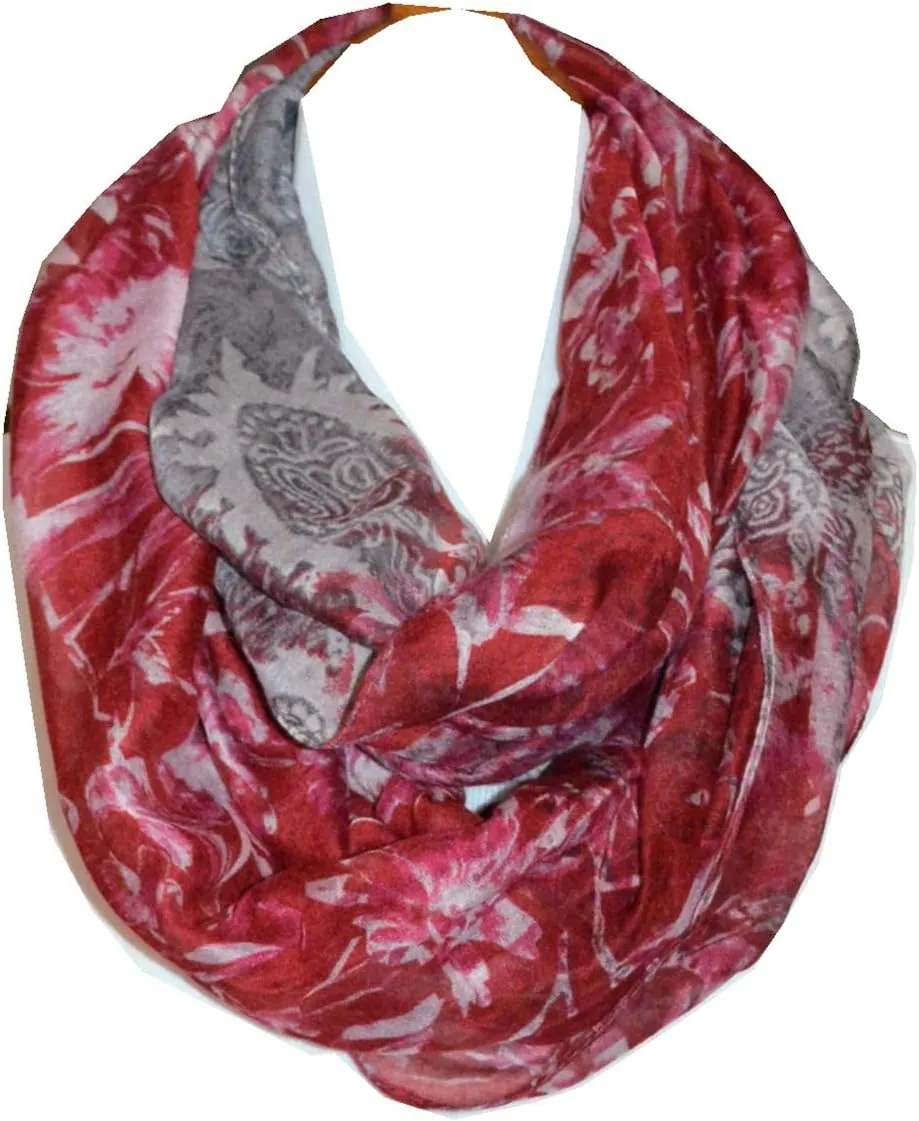 Floral Light Weight X Large Infinity Scarf