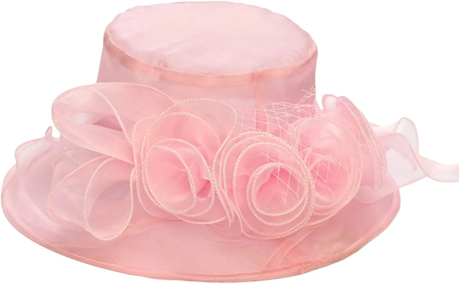 Flower Sun Hats for Women Wide Brim Lace Bucket Hat Summer Beach Seaside Holiday Hat Elegant Wedding Guest Dress Hat