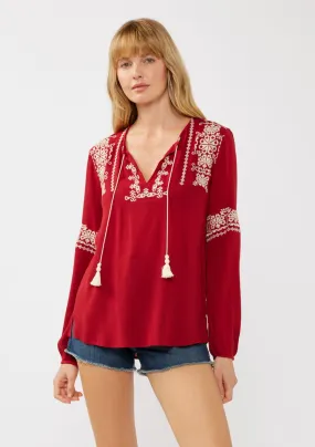 Flowy Embroidered Sleeve Top