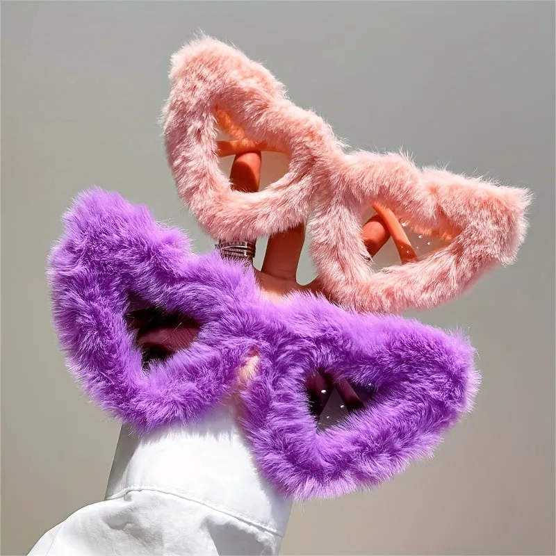 Fluffy Heart Frame Fashion Sunglasses For Women