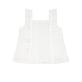 girls gardenia swiss dot ruffle pinafore blouse