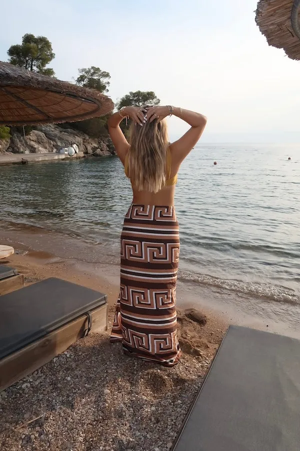 Greco Disco Sarong Brown
