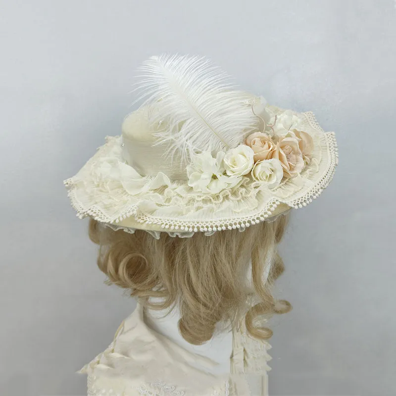 Handmade Flower Elegant Flat Hat
