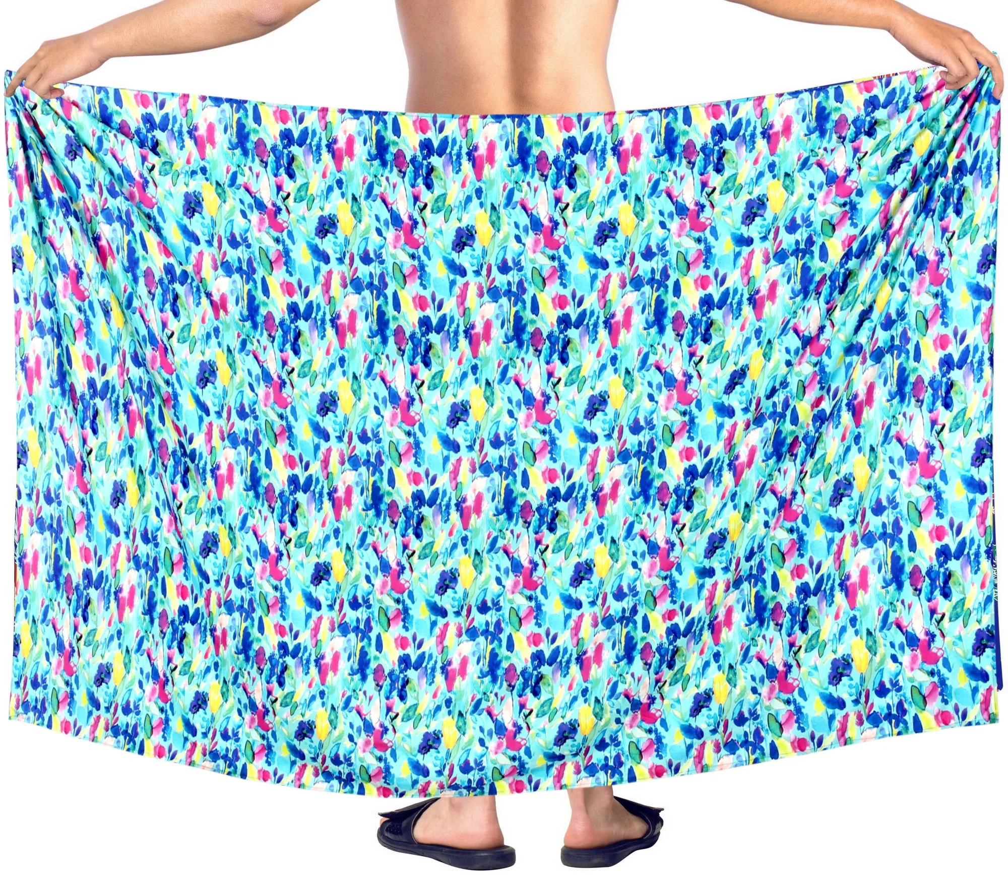 HAPPY BAY 3D HD Men's Sarong Hawaiian Beach Bathing Suit 78"X42" Blue Y580 909779