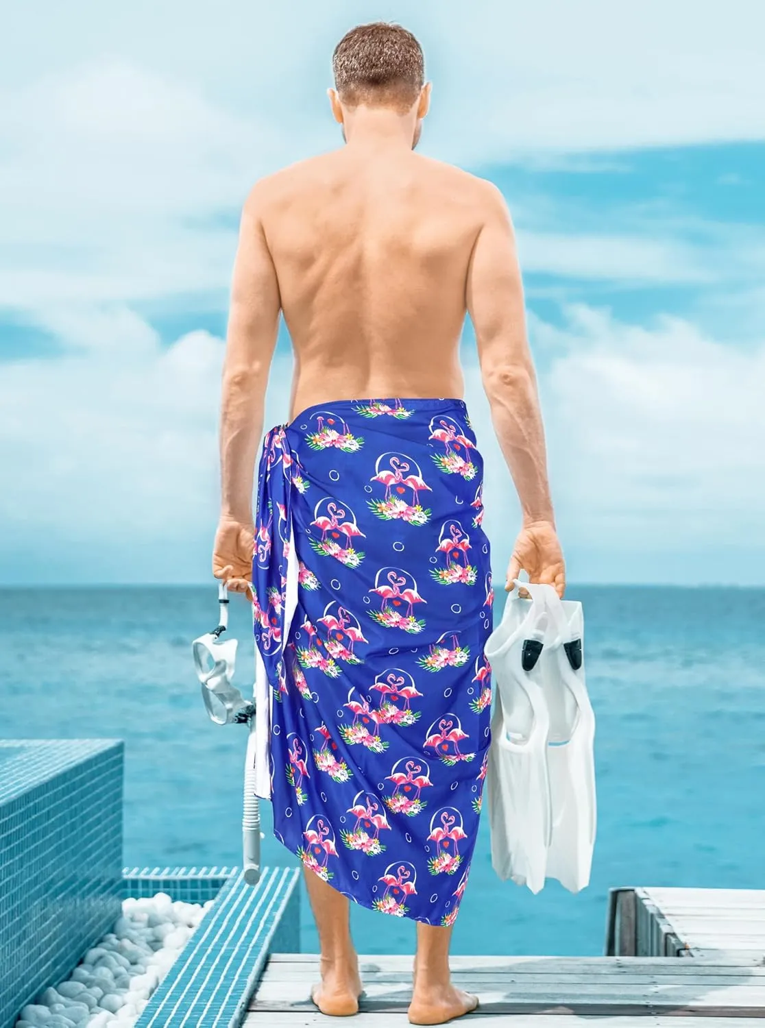 HAPPY BAY Men's Pareo Sarong Wrap Swim Bath
