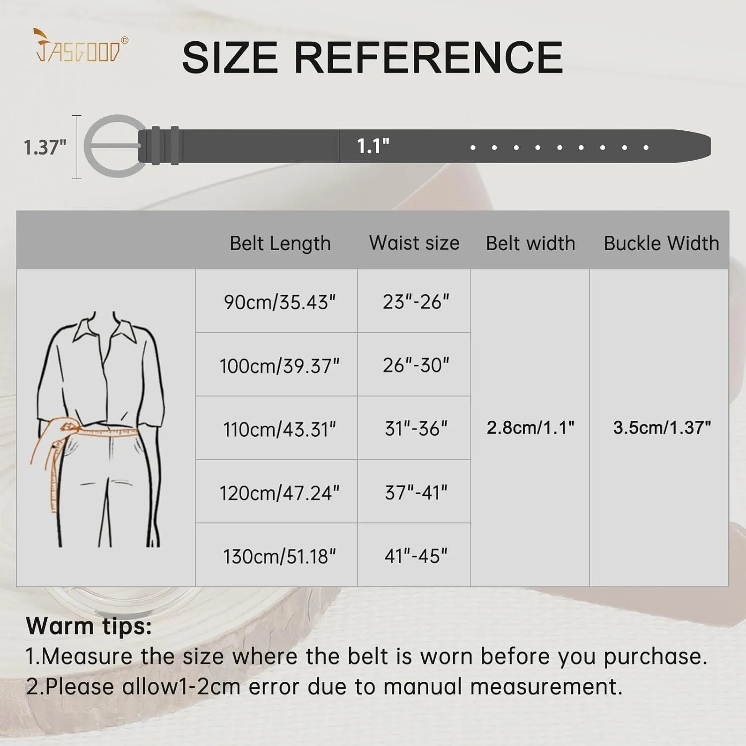 JASGOOD 3 Pack Women Leather Belt for Jeans Pants Gold Buckle Ladies Leather Belt