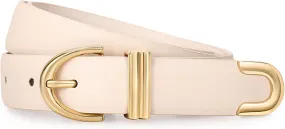 JASGOOD Women Leather Belt for Jeans Pants Fashion Gold Buckle Ladies Waist Belt
