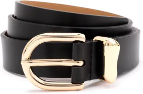 kate spade new york Women's 1 Inch Belt with Molten Metal Keeper, Leather Accessory with Adjustable Sizing