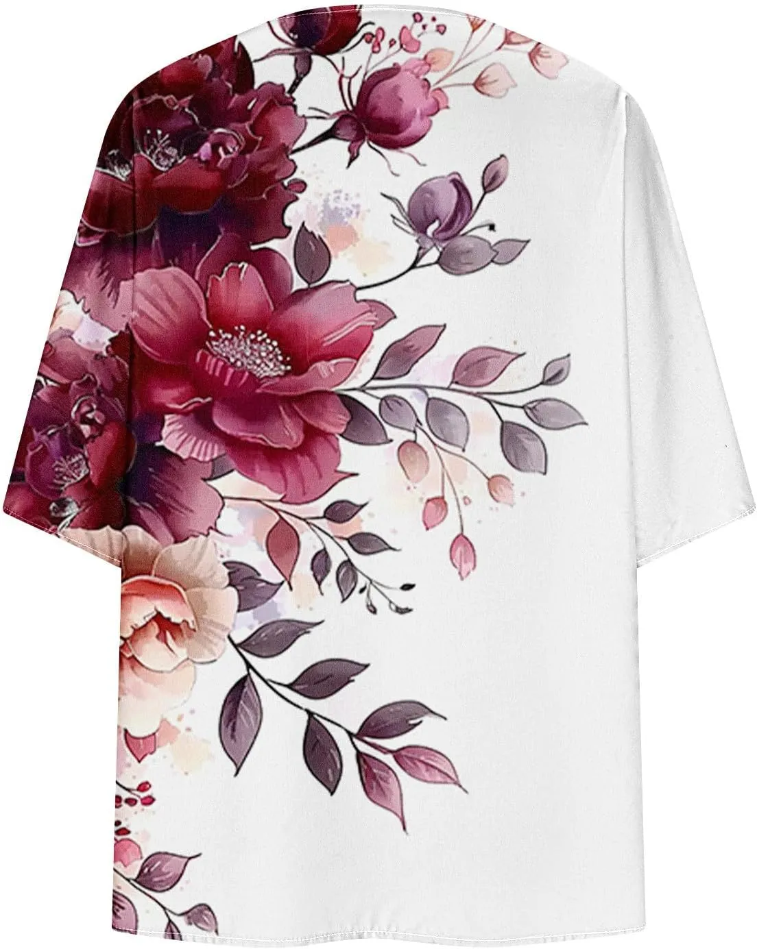 Kimono Cardigans for Women Beach Cover Ups Floral Print Bathing Suit Coverups Plus Size Chiffon Swimsuit Cover Up Top