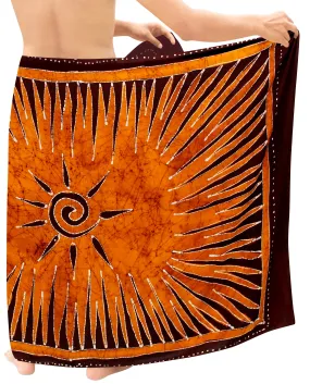 La Leela Men's Hawaiian Beach Wrap Sheer Sarong Swimming Bathing Suit Towel Beachwear Swim Pareo Cover up Long 72"X42"  Brown 136143
