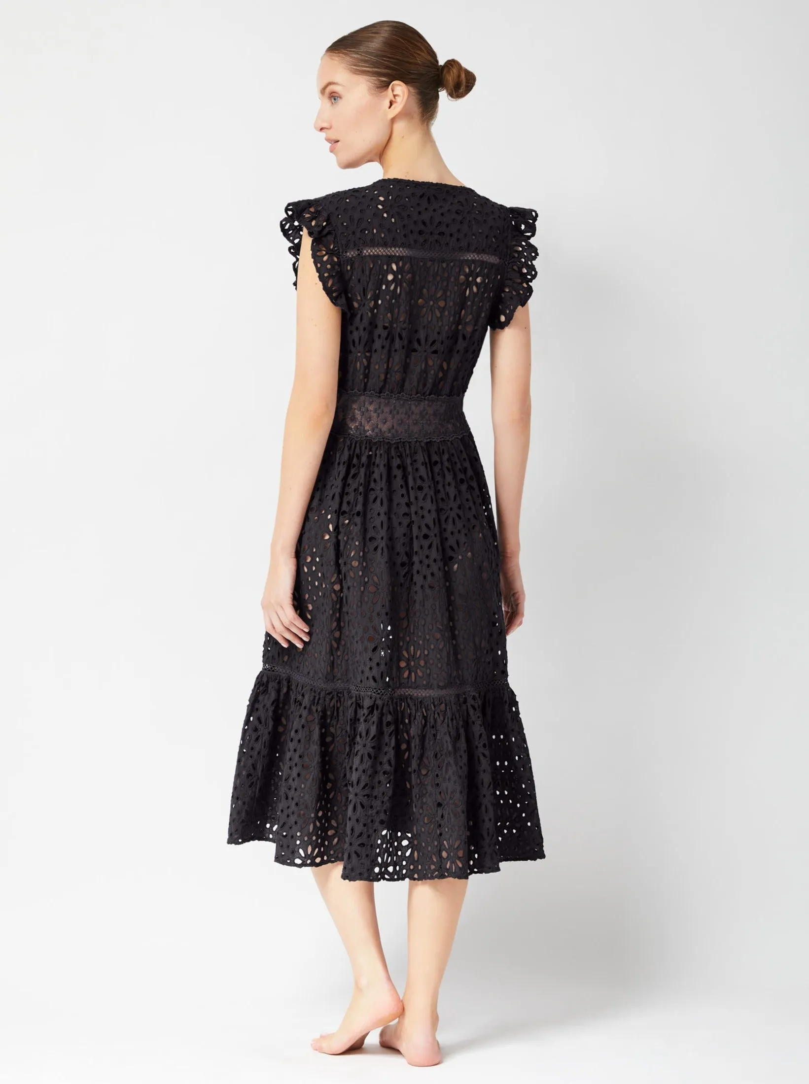 Lauren Coverup Dress Seaside Eyelet Black