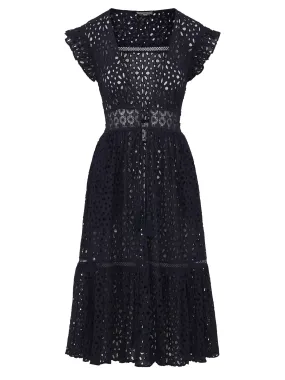 Lauren Coverup Dress Seaside Eyelet Black