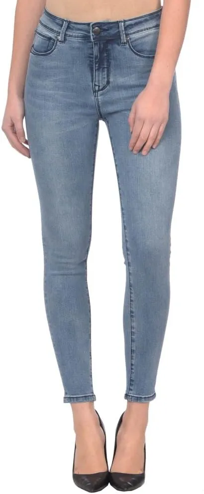 Lola Jeans Women's Alexa High Rise 4-Way Stretch Skinny Jean (Medium Light Blue, 28/4)