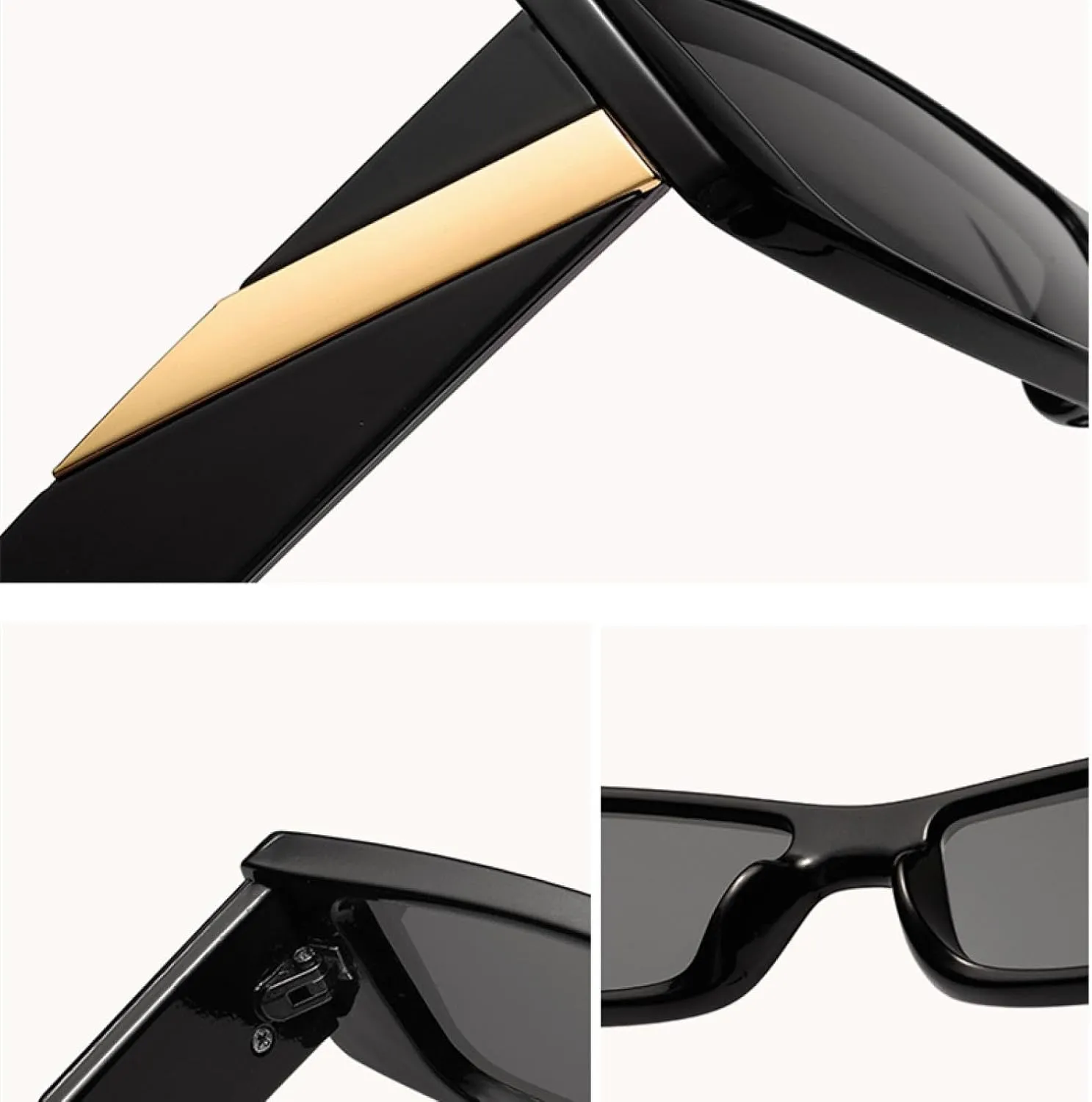 Luxury Small Rectangle Sunglasses Women Men Trendy Vintage Hip Hop Shades Outdoor Driving Sun Glasses Uv400
