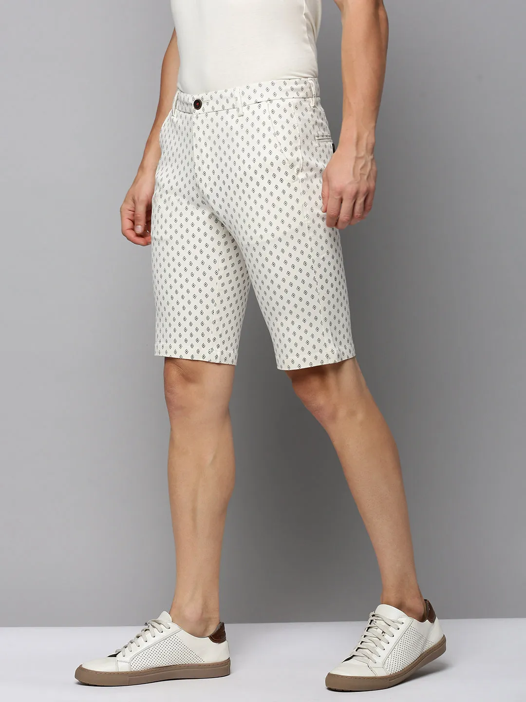 Men Beige Printed Casual Shorts