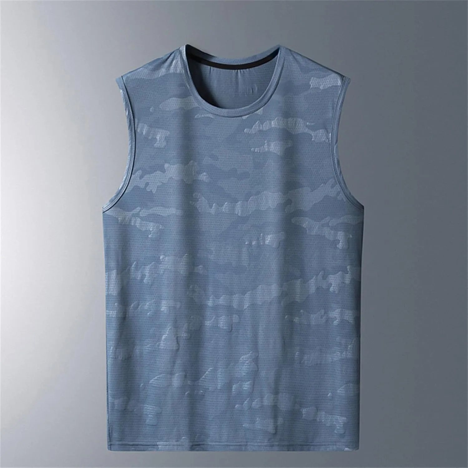 Men's Big and Tall Camo Print Tank Tops Quick Dry Breathable Summer Ice Silk Athletic Top Sleeveless Muscle Shirts