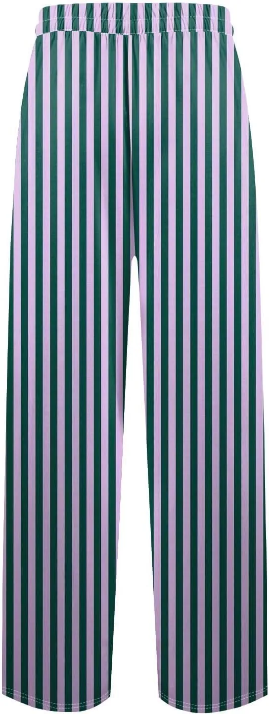 Men's Casual Drawstring Striped Pants Comfy Yoga Jogger Sweatpants 2024 Trendy Elastic Waist Trouser with Pockets