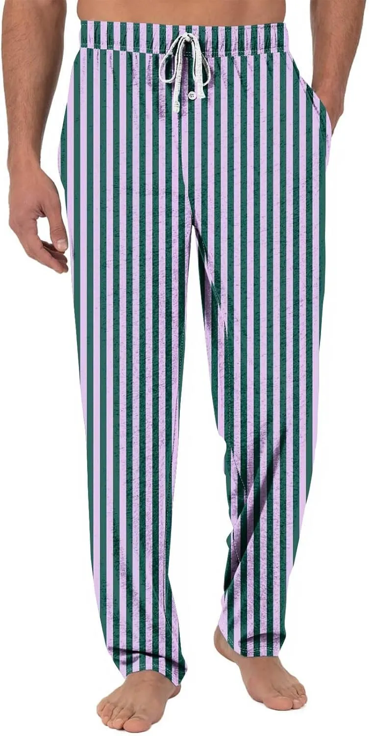 Men's Casual Drawstring Striped Pants Comfy Yoga Jogger Sweatpants 2024 Trendy Elastic Waist Trouser with Pockets