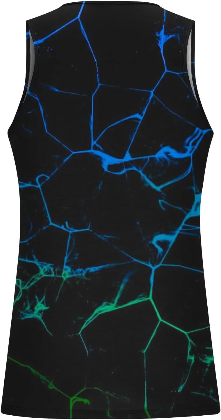 Mens Novelty Tank Top Cool Design 3D Graphic Breathable Quick Dry Workout Undershirts Casual Sleeveless Summer Top