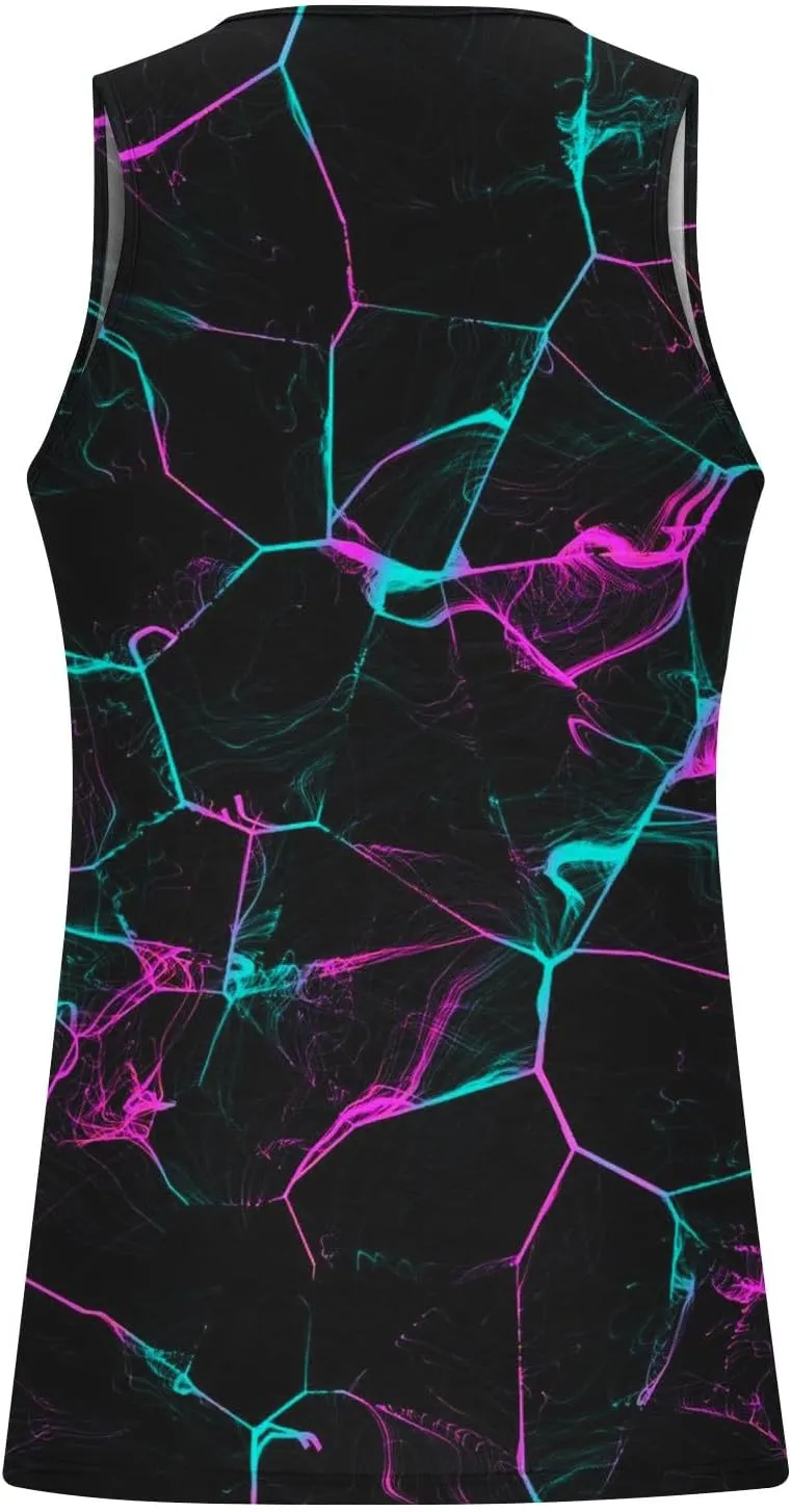 Mens Novelty Tank Top Cool Design 3D Graphic Breathable Quick Dry Workout Undershirts Casual Sleeveless Summer Top