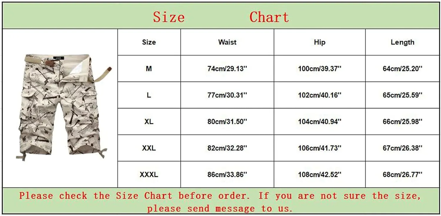 Mens Shorts Casual Big and Tall Cargo Shorts Cotton Work Shorts Multi Pocket Casual Comfort Flex Waistband Shorts