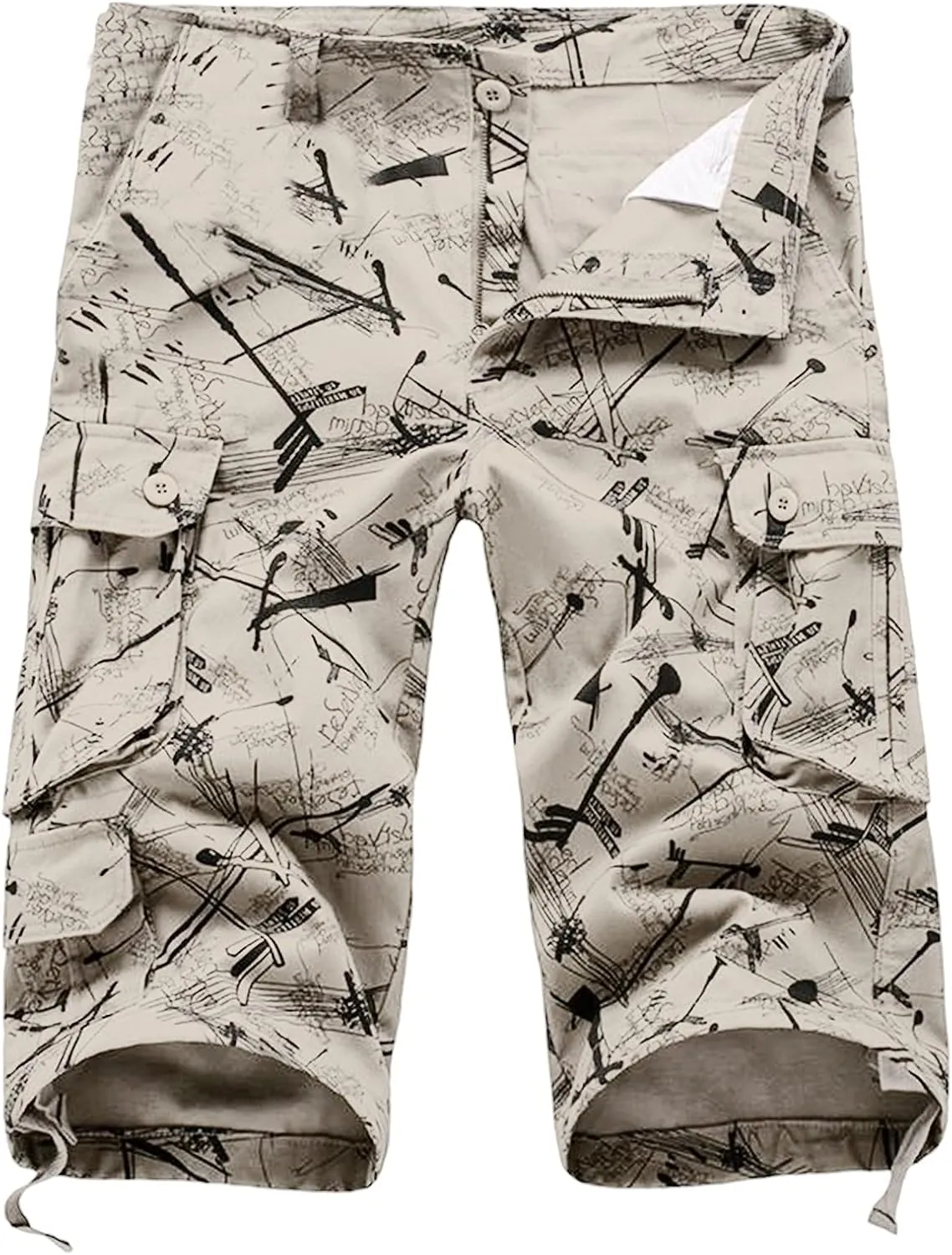 Mens Shorts Casual Big and Tall Cargo Shorts Cotton Work Shorts Multi Pocket Casual Comfort Flex Waistband Shorts