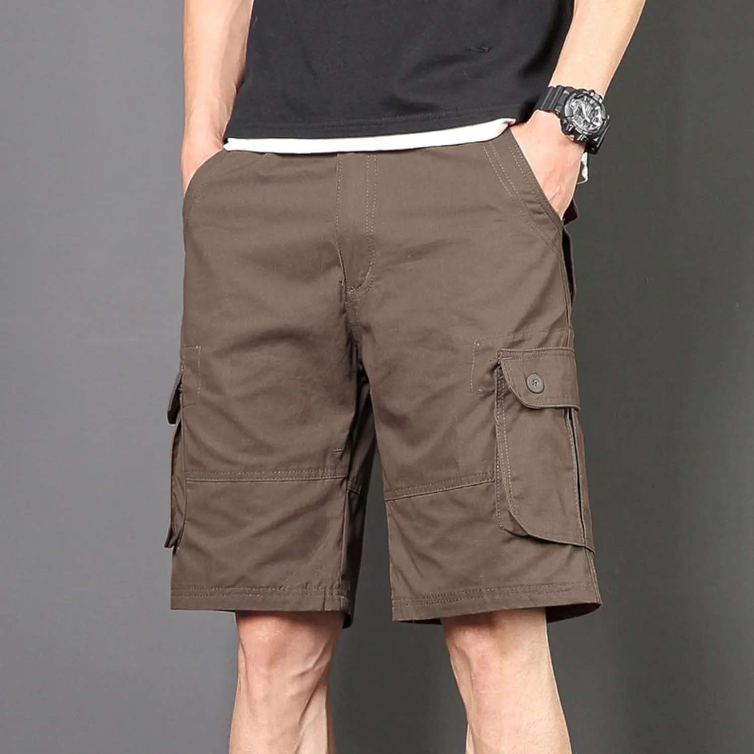 Men's Shorts Casual Cargo Shorts Relaxed Fit Casual Work Shorts Outdoor Hiking Pants with Multi Pockets