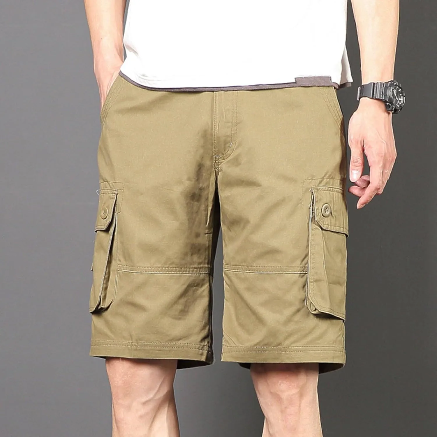 Men's Shorts Casual Cargo Shorts Relaxed Fit Casual Work Shorts Outdoor Hiking Pants with Multi Pockets
