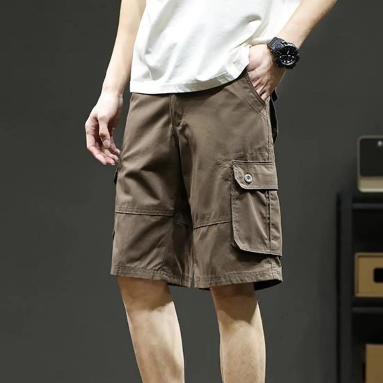 Men's Shorts Casual Cargo Shorts Relaxed Fit Casual Work Shorts Outdoor Hiking Pants with Multi Pockets