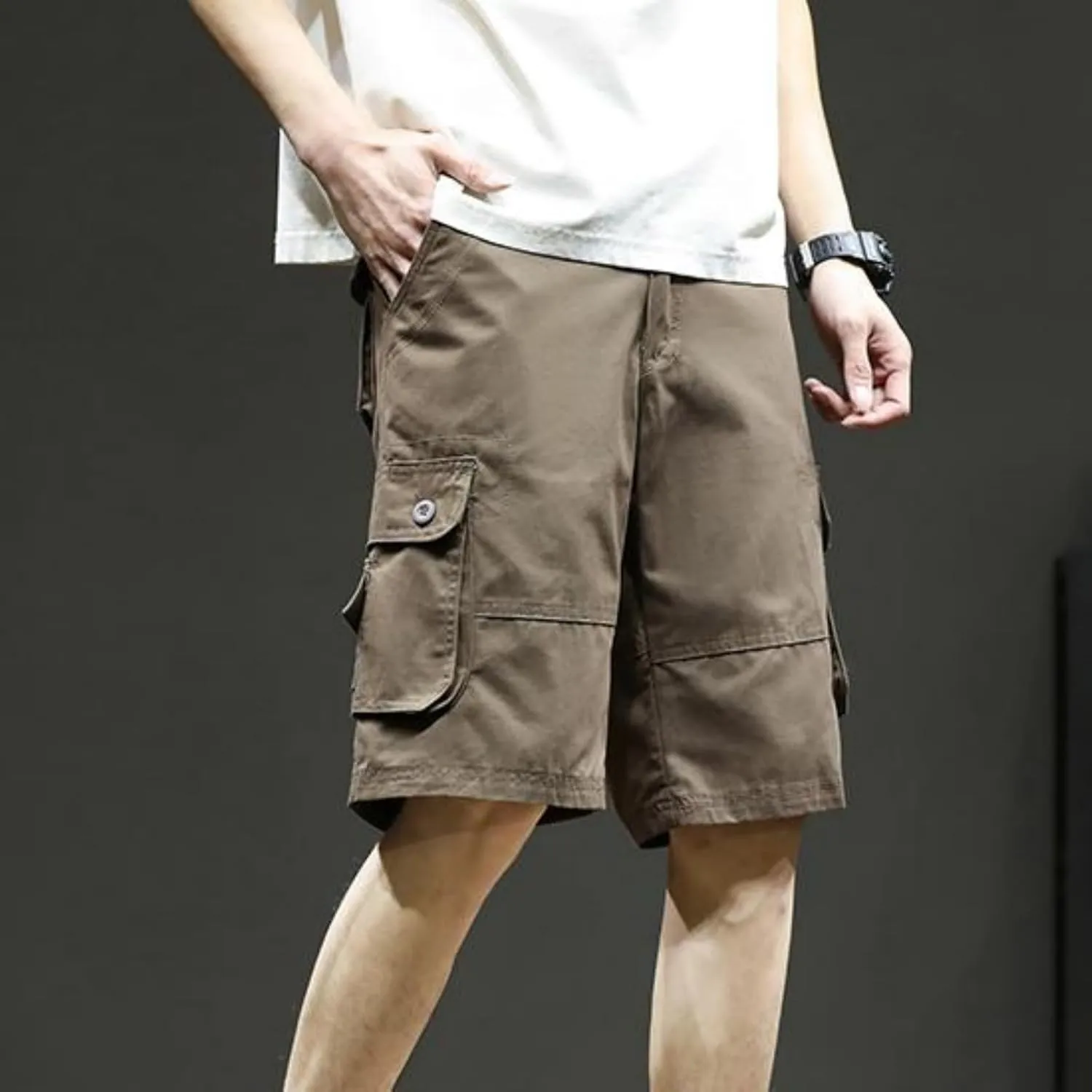 Men's Shorts Casual Cargo Shorts Relaxed Fit Casual Work Shorts Outdoor Hiking Pants with Multi Pockets